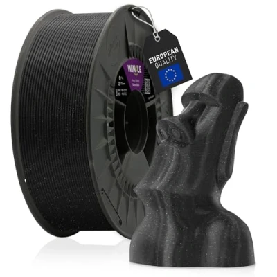 Abbildung von WINKLE PLA HD Glitter Filament (Partikel) Schwarz Galaxie 3D Drucker 1,75 mm 300 g Maßgenauigkeit Glitzeroptik Spule