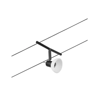 Abbildung von Paulmann 94451 CorDuo Seilsytem Spot Sheela DC max. 10 Watt Seilleuchte erweiterbar Schwarz matt Kunststoff GU5,3 Drahtseilsystem ohne Leuchtmittel