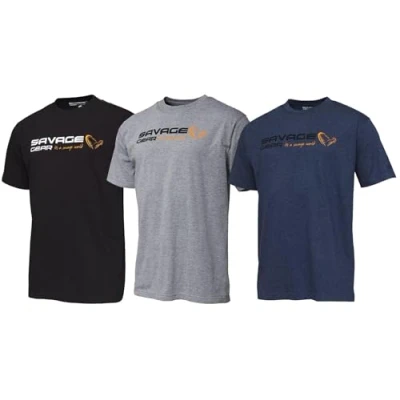 Abbildung von Savage Gear Signature Logo T Shirt Schwarz Größe L Angelshirt