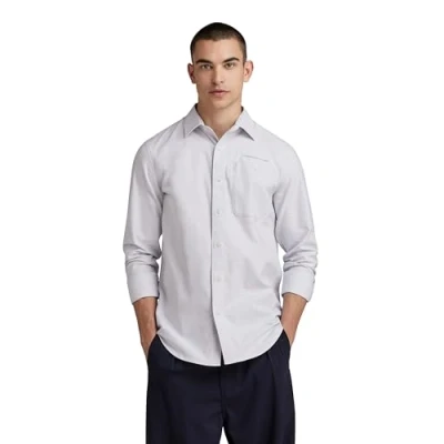 Abbildung von G Star Bristum Hemd, Herren, Größe: Large, Oyster blue white oxford
