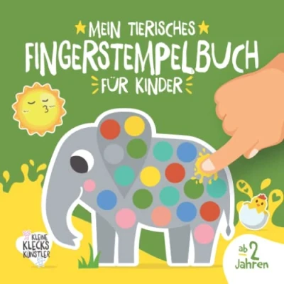 Abbildung von Mein tierisches Fingerstempelbuch für Kinder ab 2 Jahren: mit 32 süßen Fingerabdruck Tieren zum kreativen Malen und Basteln deinen Fingerstempelfarben. (Meine Fingerstempelbücher Jahren)