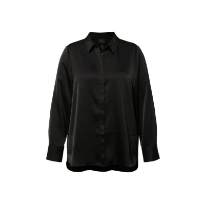 Abbildung von Ulla Popken Damen Hemdbluse Blusen, schwarz, 50 52