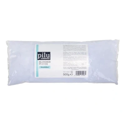 Abbildung von pilu cosmetic Blondierpulver 500g Beutel blau staubfrei I schonende Blondierung Aufhellung bis zu 7 Nuancen ultra stark blue bleaching powder Anti Gelbstich (COMFORT STAUBFREI)