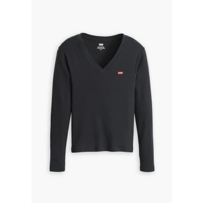 Abbildung von Levi&#039;s Damen Essential HM LS Vneck T Shirt, Caviar, L