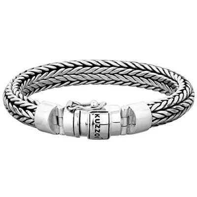 Abbildung von kuzzoi Silberarmband Herrenarmband aus massivem 925er Sterling Silber, Breite 11 mm, Länge 19 23 cm, 335103 (21 cm)
