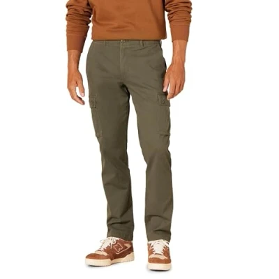 Abbildung von Amazon Essentials Herren Schmal geschnittene Stretch Cargohose (erhältlich in Big &amp; Tall), Olivgrün, 28W / 30L