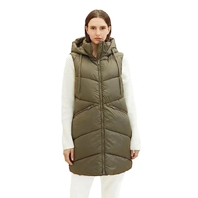Abbildung von TOM Tailor LONG Modern Weste, Damen, Größe: Medium, Jungle soil green