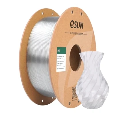 Abbildung von eSUN PET Filament 1.75mm, hohe Zähigkeit Filament, 1KG Spule (2.2 LBS) 3D Druck für Drucker (Transparentes, 1KG)