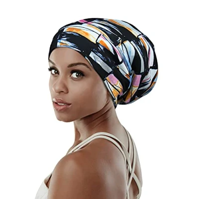 Abbildung von FocusCare Elegante Mützen für krauses Haar, Schwarze Damen, Beaniemütze, Turban, lockere Mütze