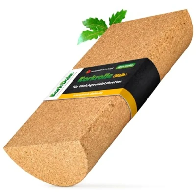 Abbildung von halbe Balanceboard Rolle aus Kork für Gleichgewichtsbretter 30x15x7,5cm Made in Portugal