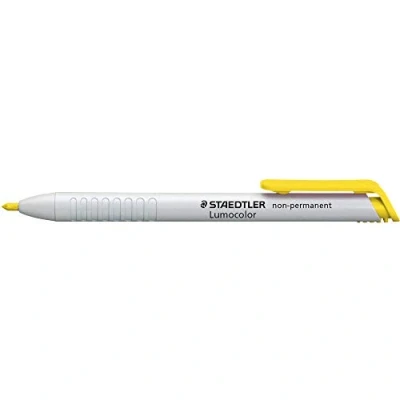 Abbildung von STAEDTLER 768N Lumocolor non permanent omnichrom Trockenmarker wasserlöslich, 3,0mm, gelb, 1 Stück (1er Pack)
