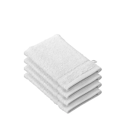 Abbildung von De Witte Lietaer 194686 Stephanie Waschlappen, Baumwolle, 4er Pack, weiß, 15 x 22 1 cm