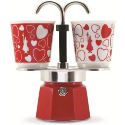 Abbildung von Bialetti Moka Mini Express Set mit 2 Tassen Herz 90 ml