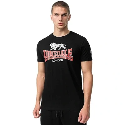 Abbildung von Lonsdale Normale Passform Cromane Tshirt print, Herren, Größe: Medium, Black red grey