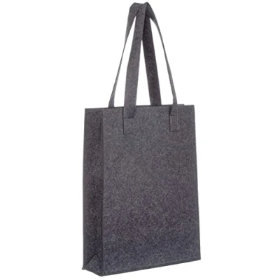 Abbildung von Brandsseller Filztasche ca. 40 x 30 7 cm Freizeittasche aus Filz Praktischer Shoppingbag Einkaufstasche mit Henkel Grau