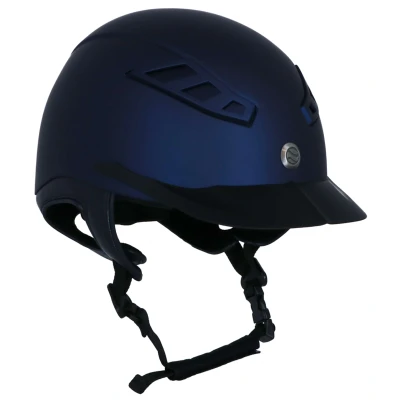 Abbildung von Back on Track EQ3 Lynx Smooth Top Riding Helmet Navy Blue