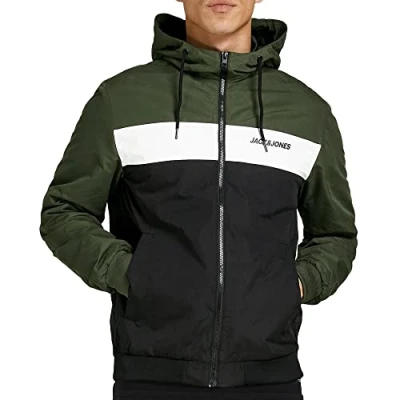 Abbildung von Jack &amp; Jones Jjerush Blocking HOOD Leichte Jacke, Herren, Größe: Small, Forest night