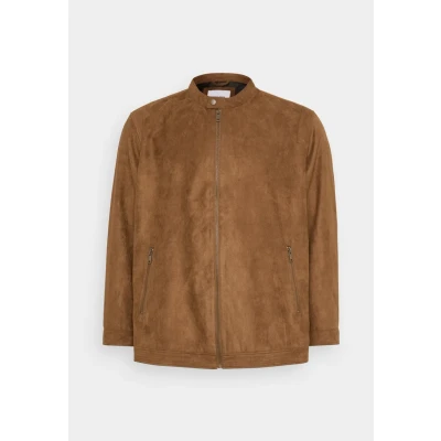 Abbildung von Jack &amp; Jones Jjerocky Clean Jacket Kunstlederjacke, Herren, Größe: 5XL, Cognac