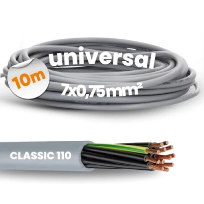 Abbildung von 10 Meter Lapp 1119107 Ölflex Classic 110 PVC Steuerleitung 7x0,75 mm² mit grün gelben Schutzleiter 7G0,75mm² I Mantelleitung 7 adrig Kabel