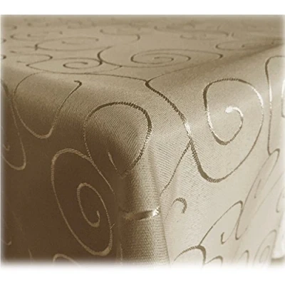 Abbildung von JEMIDI Tischdecke Ornamente Seidenglanz Edel Tisch Decke Tafeldecke 31 Größen und 7 FarbenCappuccino 130x220