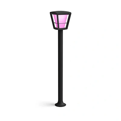 Abbildung von Philips Hue White &amp; Color Ambiance Econic Wegeleuchte für den Aussenbereich schwarz 1040lm, dimmbar, bis zu 16 Millionen Farben, steuerbar via App, kompatibel mit Amazon Alexa (Echo, Echo Dot)