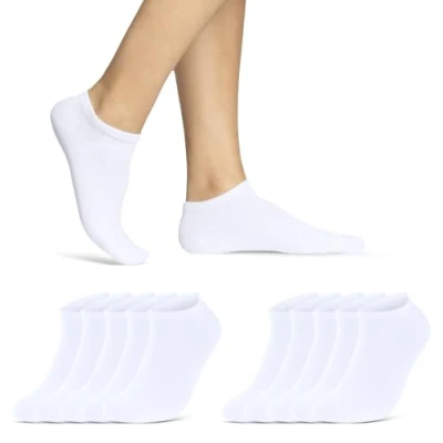 Abbildung von 10 20 30 Paar Sneaker Socken Damen &amp; Herren Schwarz Weiß Baumwolle 10800 WP (Weiß 43 46)