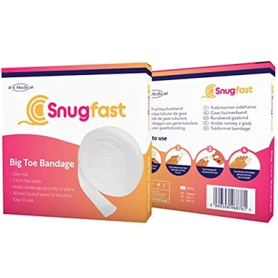 Abbildung von Snugfast Zehenverband, Mullbinde für große Zehen, röhrenförmig, 2,7 cm x 20 m Rolle