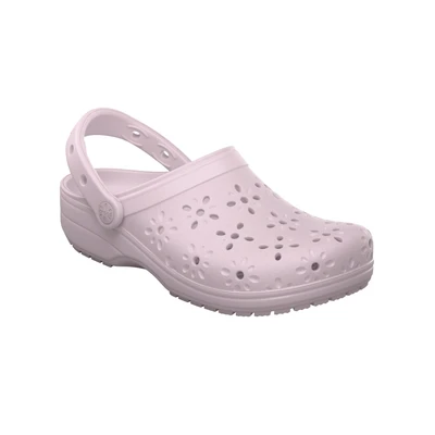 Abbildung von Crocs Classic Floral CUT OUT Unisex Badesandale, Größe: 42 43, Pink milk Kunststoff
