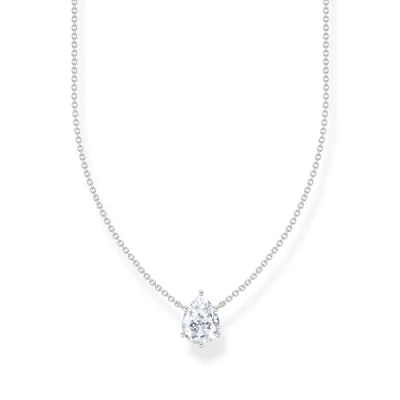 Abbildung von Thomas Sabo Kette mit weißem Tropfen Anhänger 925 Sterlingsilber KE2213 051 14