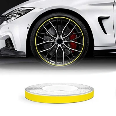Abbildung von 4R Quattroerre.it 10303 Reflektierende Dekorstreifen für Felgen, Wheel Trim Stripes Gelb, 5 mm x 6 mt