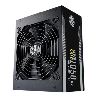 Abbildung von Cooler Master MWE Gold 1050 V2 ATX 3.0, Vollmodulares PC Netzteil 3.0 Unterstützung, 80 Plus Gold, Watt mit Flacher schwarzer Verkabelung, 140mm FDB Lüfter, Hochtemperaturschwelle