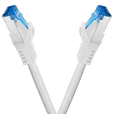 Abbildung von BIGtec 2 Stück 0,75m CAT.7 Gigabit Patchkabel Netzwerkkabel weiß Kupferkabel Patch Ethernt LAN DSL Kabel CAT7 (RJ45, Cat 7, S/FTP PIMF) 75cm