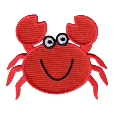 Abbildung von PatchMommy Krabbe Patch Aufnäher Applikation zum Aufbügeln Bügelbild für Kleidung Jeans Jacken Kinder Baby