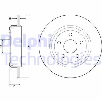 Abbildung von DELPHI BG4772C Bremsscheibe 330 14 5 voll beschichtet unbehandelt ohne Radlager, ABS Sensorring JEEP: GRAND CHEROKEE 4