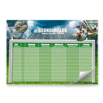 Abbildung von younikat Stundenplan DIN A4 Papier Block I Fußball Motiv 25 Blatt zum Beschriften und Abreißen Schulanfang Jungs cool dv_1143