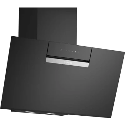 Abbildung von Bosch DWK87FN60, Serie 4, Smarte Dunstabzugshaube, 80 cm, Klarglas schwarz bedruckt, Wandesse Made in Germany, Automatische anpassung an Kochfeld, Steuerung über Einstellbare Farbtemperatur
