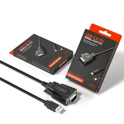 Abbildung von DriverGenius USB 2.0 auf Serial RS232 DB9 Adapter mit 3 LEDs 1 m, Windows 11 und macOS 15.1.1 (2 Stück / Packung)