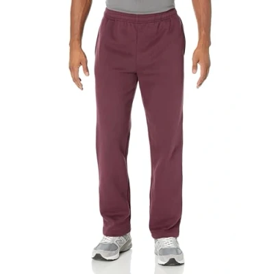 Abbildung von Amazon Essentials Herren Fleece Jogginghose mit offenem Saum (erhältlich in den Größen L und L), Burgunderrot, XS