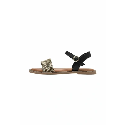Abbildung von s.Oliver Damen Sandalen flach mit verstellbarem Riemchen Vegan, Schwarz (Black), 37 EU