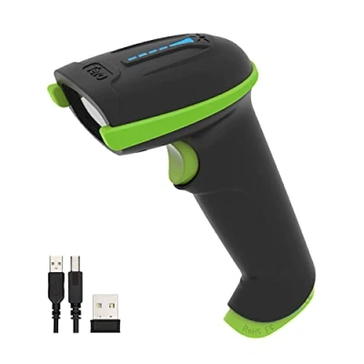Abbildung von Tera Kabelloser Barcodescanner Handheld 1D Laser Wireless und USB Wired mit Akkustandsanzeige, Extra Großem Akku 2000mAh Ergonomischem Design, Patent Nr.: EU008489413, Upgrade Modell 5100