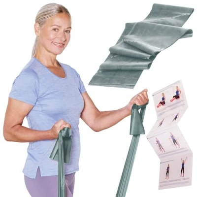 Abbildung von TheraBand Original Fitnessband 2,5m Resistance Band für Ganzkörpertraining, Kraft &amp; Flexibilität Ideal Physiotherapie, Fitness Sport (Grün)