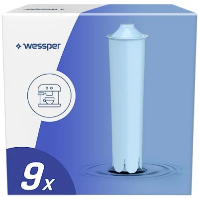 Abbildung von Wessper Wasserfilter Kartuschen für Kaffeemaschine, Filterpatronen kaffeevollautomaten, Kompatibel mit Jura 71312 Blue, GIGA, ENA, Micro, IMPRESSA 9 Stück