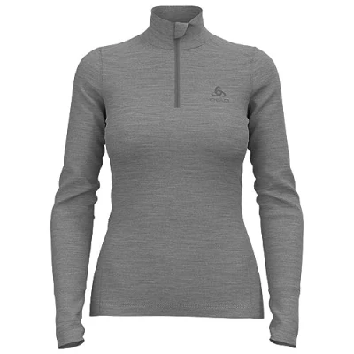 Abbildung von odlo Damen Funktionsunterwäsche Langarm Shirt mit Reißverschluss MERINO 200, steel grey melange, XL