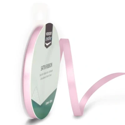 Abbildung von Vaessen Creative 301002 1006 Satinband Rosa, 6 mm x 10 Meter, Schleifenband, Dekoband, Geschenkband und Stoffband für Hochzeit, Taufe Geburtstagsgeschenke, Satin, 6MM