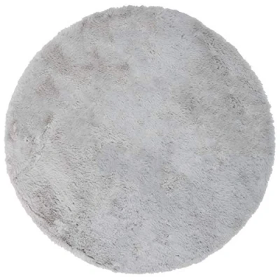 Abbildung von Brandsseller Kunstfell Teppich Rund ca. Ø 90 cm Lammfell Optik Bettvorleger Dekoteppich Kuschelfell Grau