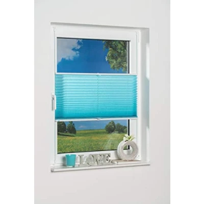 Abbildung von K home 360273 4 Klemmfix Plissee 70 x 130 cm (B L) Iceblau Lichtschutz +++ Moderne Crushed Optik