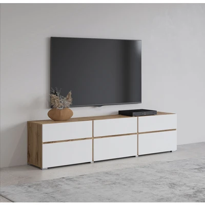 Abbildung von INOSIGN Lowboard »Cross, moderne grifflose TV Kommode,3 Klappen/3 Schubkästen« Breite 180 cm, Schrank mit viel Stauraum, Board