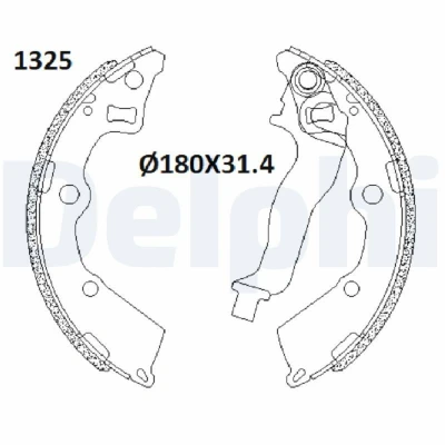 Abbildung von DELPHI LS2199 Bremsbacken 180mm 31mm KIA: Picanto I