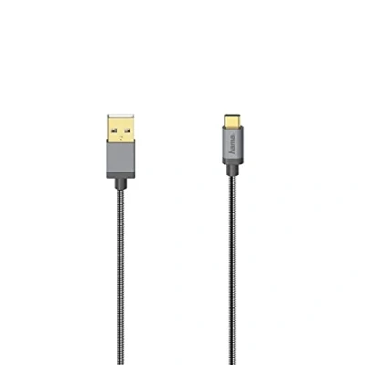 Abbildung von Hama USB C Kabel, 2.0, 480 Mbit/s, Metall, 0,75 m