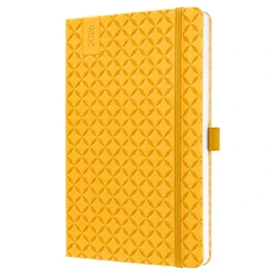 Abbildung von SIGEL J6117 Wochenkalender 2026 A5 gelb, Hardcover, Gummiband, Stiftschlaufe, Einstecktasche, 174 Seiten, vegan, Buchkalender, Terminplaner Kalenderbuch Jolie